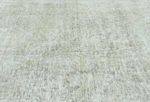 Antique Muted Beige Floral 9'4X12'6 Distressed Vintage Oriental Rug
