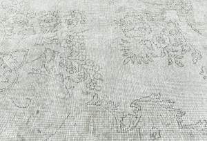 Antique Muted Cream Floral 9'5X12 Distressed Vintage Oriental Rug