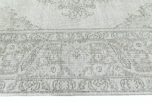 Antique Muted Cream Floral 9'5X12 Distressed Vintage Oriental Rug