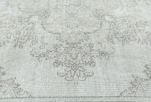 Antique Muted Cream Floral 9'5X12 Distressed Vintage Oriental Rug