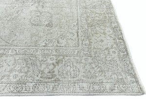 Antique Muted Cream Floral 9'5X12 Distressed Vintage Oriental Rug