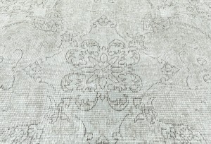 Antique Muted Cream Floral 9'5X12 Distressed Vintage Oriental Rug