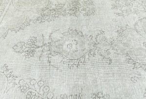 Antique Muted Cream Floral 9'5X12 Distressed Vintage Oriental Rug