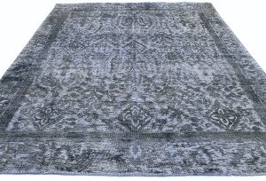 Antique Muted Gray Floral 8'2X10'5 Distressed Vintage Oriental Rug