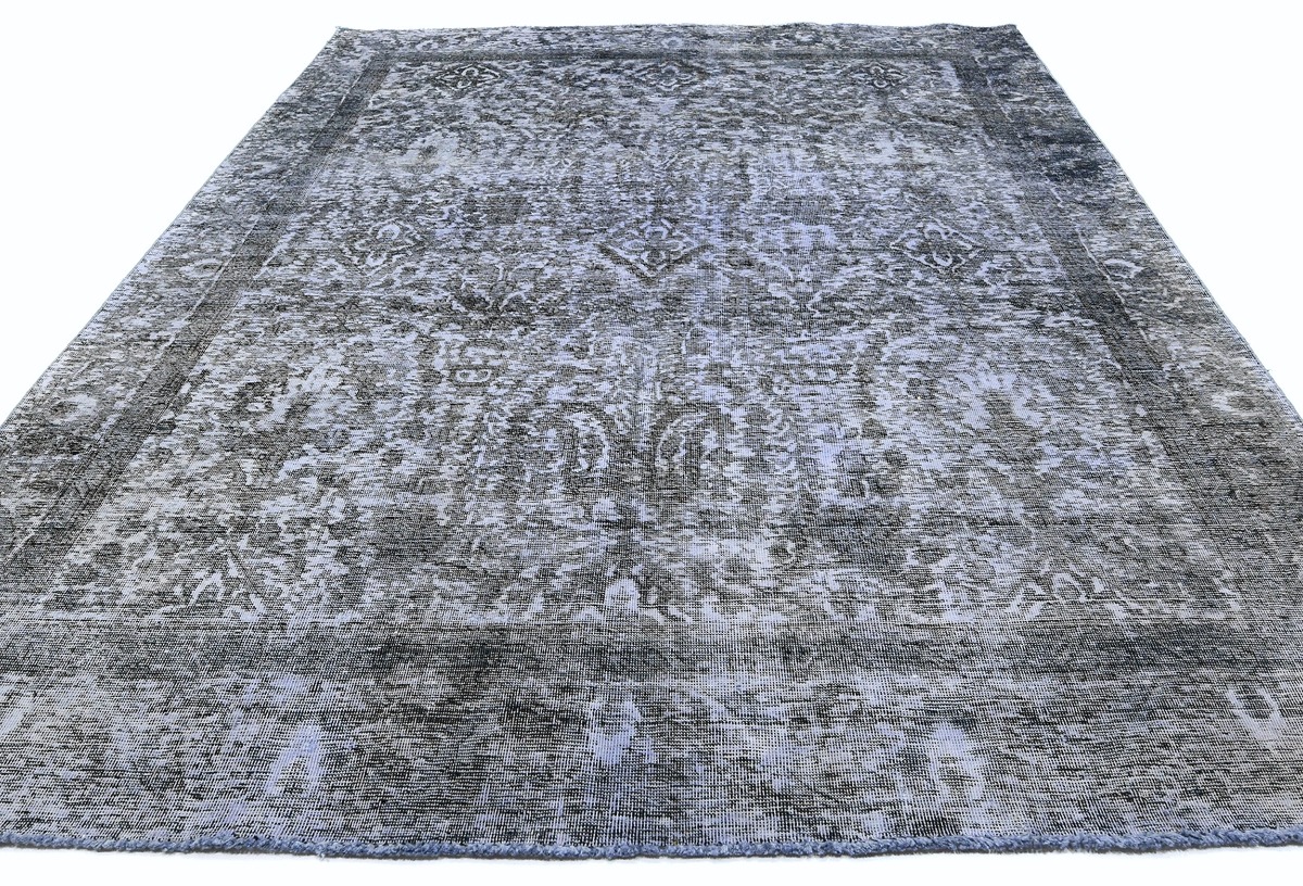 Antique Muted Gray Floral 8'2X10'5 Distressed Vintage Oriental Rug