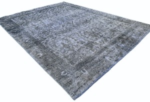 Antique Muted Gray Floral 8'2X10'5 Distressed Vintage Oriental Rug