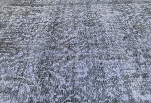Antique Muted Gray Floral 8'2X10'5 Distressed Vintage Oriental Rug