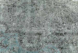 Antique Muted Taupe Floral 7X10 Distressed Vintage Oriental Rug