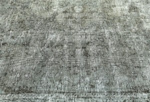 Antique Muted Taupe Floral 7X10 Distressed Vintage Oriental Rug