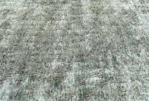 Antique Muted Taupe Floral 7X10 Distressed Vintage Oriental Rug
