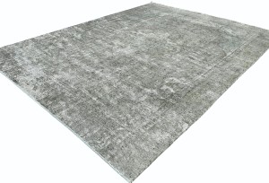 Antique Muted Taupe Floral 7X10 Distressed Vintage Oriental Rug