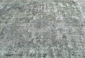 Antique Muted Taupe Floral 7X10 Distressed Vintage Oriental Rug