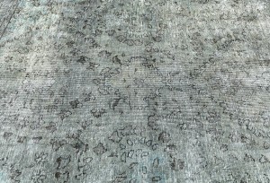 Antique Muted Taupe Floral 7X10 Distressed Vintage Oriental Rug