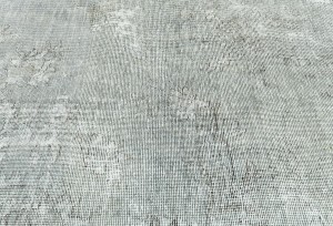 Antique Muted Beige Floral 9'8X12'3 Distressed Vintage Oriental Rug