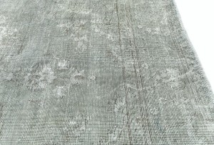 Antique Muted Beige Floral 9'8X12'3 Distressed Vintage Oriental Rug