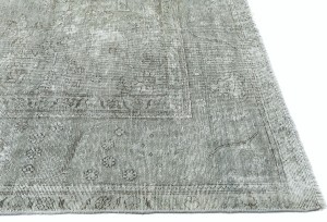 Antique Muted Beige Floral 9'8X12'3 Distressed Vintage Oriental Rug