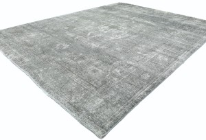 Antique Muted Beige Floral 9'8X12'3 Distressed Vintage Oriental Rug