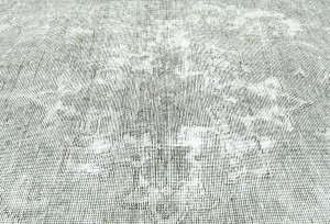 Antique Muted Beige Floral 9'8X12'3 Distressed Vintage Oriental Rug