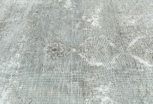 Antique Muted Beige Floral 9'8X12'3 Distressed Vintage Oriental Rug