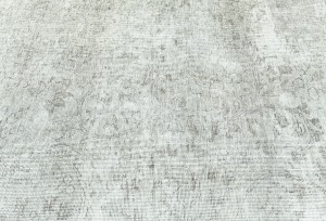 Antique Muted Cream Floral 9X12 Distressed Vintage Oriental Rug