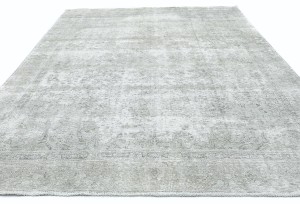Antique Muted Cream Floral 9X12 Distressed Vintage Oriental Rug