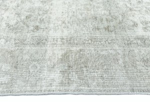 Antique Muted Cream Floral 9X12 Distressed Vintage Oriental Rug