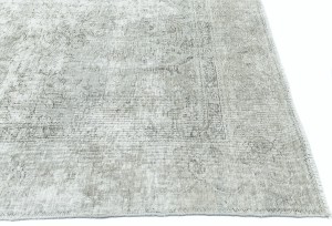Antique Muted Cream Floral 9X12 Distressed Vintage Oriental Rug