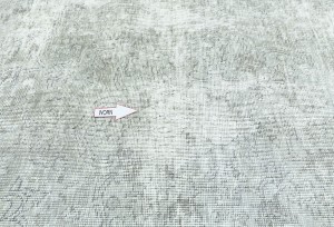 Antique Muted Cream Floral 9X12 Distressed Vintage Oriental Rug