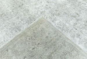 Antique Muted Cream Floral 9X12 Distressed Vintage Oriental Rug