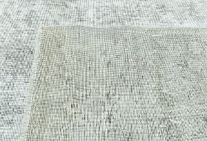 Antique Muted Cream Floral 9X12 Distressed Vintage Oriental Rug