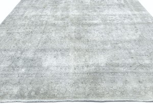 Antique Muted Cream Floral 9X12 Distressed Vintage Oriental Rug