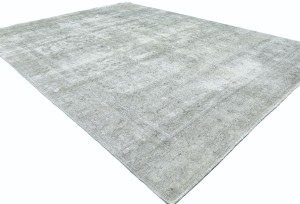 Antique Muted Cream Floral 9X12 Distressed Vintage Oriental Rug
