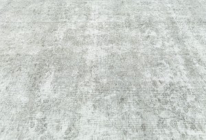 Antique Muted Cream Floral 9X12 Distressed Vintage Oriental Rug