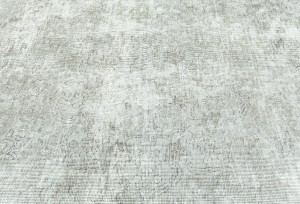 Antique Muted Cream Floral 9X12 Distressed Vintage Oriental Rug
