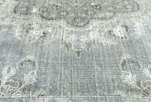 Antique Muted Tan Floral 9'6X12'7 Distressed Vintage Oriental Rug