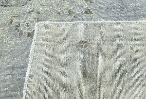 Antique Muted Tan Floral 9'6X12'7 Distressed Vintage Oriental Rug