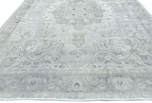 Antique Muted Tan Floral 9'6X12'7 Distressed Vintage Oriental Rug