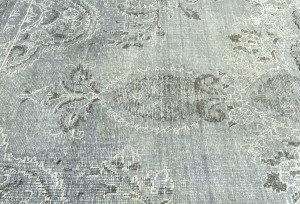 Antique Muted Tan Floral 9'6X12'7 Distressed Vintage Oriental Rug
