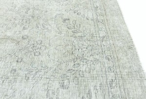 Antique Muted Beige Floral 8X11 Distressed Vintage Oriental Rug