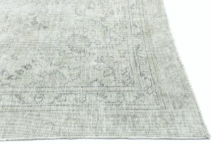 Antique Muted Beige Floral 8X11 Distressed Vintage Oriental Rug