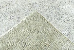 Antique Muted Beige Floral 8X11 Distressed Vintage Oriental Rug