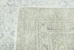 Antique Muted Beige Floral 8X11 Distressed Vintage Oriental Rug