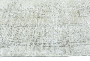 Antique Muted Beige Floral 9X12 Distressed Vintage Oriental Rug