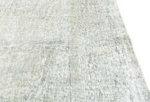 Antique Muted Beige Floral 9X12 Distressed Vintage Oriental Rug