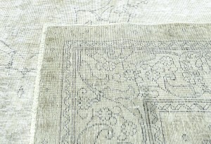 Antique Muted Beige Floral 9X12 Distressed Vintage Oriental Rug