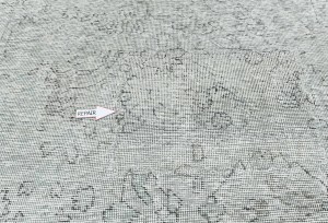 Antique Muted Greige Floral 7'4X9'8 Distressed Vintage Oriental Rug
