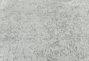 Antique Muted Greige Floral 7'4X9'8 Distressed Vintage Oriental Rug