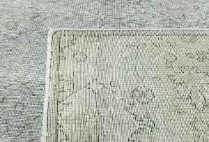 Antique Muted Greige Floral 7'4X9'8 Distressed Vintage Oriental Rug