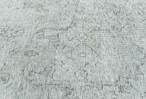 Antique Muted Greige Floral 7'4X9'8 Distressed Vintage Oriental Rug