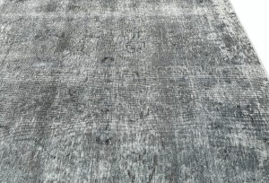 Antique Muted Gray Floral 9X11 Distressed Vintage Oriental Rug